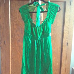 Betsey Johnson Emerald Empire Backless Dress Sz 2